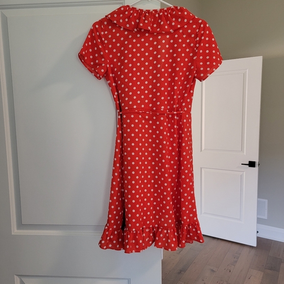 QED London short sleeve polka-dot wrap dress - Picture 3 of 3